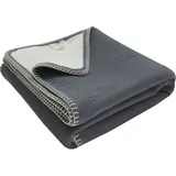framsohn frottier Bio Flanell Doubleface Wohndecke 150 x 200 cm Grau
