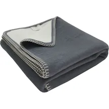 framsohn frottier Bio Flanell Doubleface Wohndecke 150 x 200 cm Grau