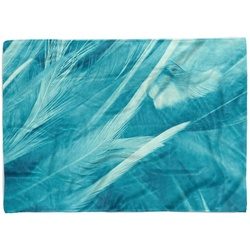 Sinus Art Handtücher Handtuch Strandhandtuch Saunatuch Kuscheldecke mit Fotomotiv Blau Federn Nahaufnahme Schö, Baumwolle-Polyester-Mix (1-St), Handtuch 50 cm x 100 cm