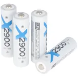 XCell 4 Stück 2900mAh Mignon AA Akku Ni-MH 1,2 Volt, verpackt in Folie