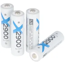 XCell 4 Stück 2900mAh Mignon AA Akku Ni-MH 1,2 Volt, verpackt in Folie