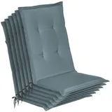 Beautissu Hochlehnerauflage 120 x 50 x 6 cm Taubenblau 6 St.
