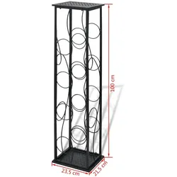 Flaschenregal für 8 Flaschen Metall  | vidaXL : Farbe - Schwarz