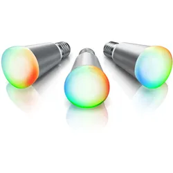 BEARWARE 3x Smarte LED-Leuchte, Wifi Smart Lampe, RGB Farbwechsel dimmbar, E27-Gewinde, 7W, 420 Lumen