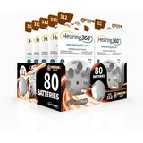 Hearing360 Hörgerätebatterien 312 Braun – 80 Premium-Batterien mit extra Langer Lebensdauer (10 Blister à 8 Stück)