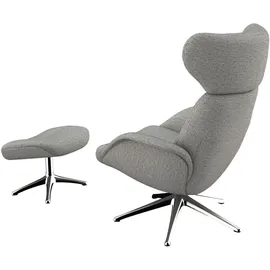 flexlux Relaxsessel FLEXLUX Polyester 90 x 107 x 89 cm grau mit Kopfteil