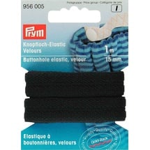 Prym 956005 Knopfloch-Elastic Veloursband 15 mm schwarz