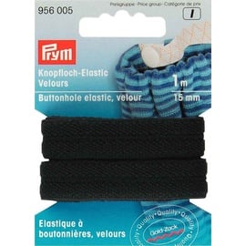 Prym 956005 Knopfloch-Elastic Veloursband 15 mm schwarz