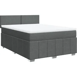 vidaXL Boxspringbett 140 x 200 cm Dunkelgrau
