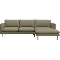 FLEXLUX Ecksofa Bolzano, elegant und bequem, L-Form, Sitzaufbau mit Kaltschaum & Stahl-Wellen, loose Sitz -& Rückenkissen grün