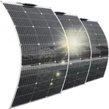 Aysolar 300W 12V Solarpanel Flexibel 3 Stück 100W 18V Monokristalline Photovoltaik Solarmodul für 12V/24V Batterien Wohnmobil Boote Wohnwagen Van und andere Unregelmäßige Oberflächen