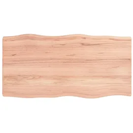 vidaXL Tischplatte 100x50x(2-4) cm Massivholz Behandelt Baumkante