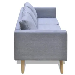 vidaXL Sofa 3-Sitzer Stoff Hellgrau