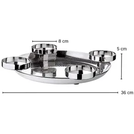 Edzard Adventskranz Kaya (Ø 36 cm), silberfarben, hochglanzpoliert, Edelstahl