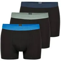 SCHIESSER 3P 95-5 Organic Cotton Woven Shorts Schwarz/Blau Baumwolle
