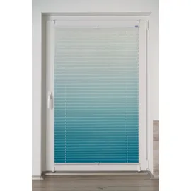 K-HOME Plissee Farbverlauf Sunrise 30 x 130 cm blau/weiß