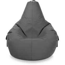 Green Bean© Sitzsack mit Rückenlehne "Cozy" 80x70x90cm - Gaming Chair mit 230L Füllung - Bean Bag Lounge Chair Sitzhocker Grau