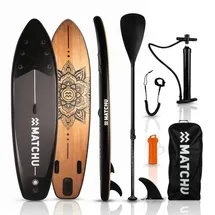 Matchu Sports Stand Up Paddling Board 320 x 81 x 15 cm Holz/Mandala/Schwarz