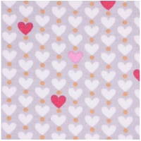 SCHÖNER LEBEN. Stoff Baumwolljersey Jerseystoff Herzchen Kette grau weiß rosa 1,65m Breite, allergikergeeignet blau|rosa