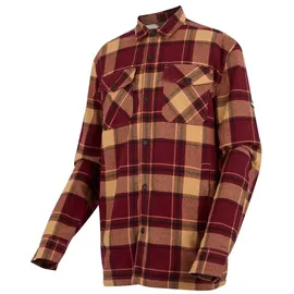 Regatta Spennith Langarmhemd - Dark Maroon / Light Vanilla - 2XL