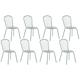 Beliani Gartenstuhl 40 x 89 x 47 cm blau 8 St.