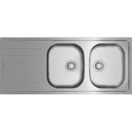 Teka UNIVERSE 80 T-XP 2C 1E, Aufsatzwanne, Rechteckig, Edelstahl, Edelstahl, 2 Becken, Rechteckig - Silber