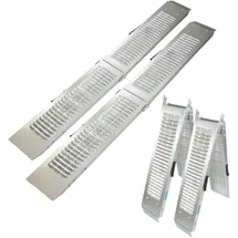 Baumarktplus TRUTZHOLM 2 x Auffahrrampe klappbar 189cm Traglast 400 kg Stahl grau geriffelt Verladerampe Rampe