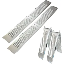 Baumarktplus TRUTZHOLM 2 x Auffahrrampe klappbar 189cm Traglast 400 kg Stahl grau geriffelt Verladerampe Rampe