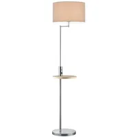 Meine wunschleuchte LED Stehlampe Silber mit Ablagetisch & USB