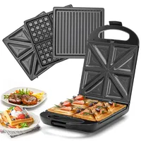 Taylor swoden - Bruno 3 in 1 Sandwichmaker, Waffeleisen, Backblech, 1200 W, für 4 Sandwiches, herausnehmbares Antihaft-Blech, 180° Wendung für schnelles und gleichmäßiges Backen, BPA-frei