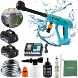 Benzin-hochdruckreiniger, Kabelloser Akku-hochdruckreiniger, Auto-hochdruckreiniger, Strahlwasser, 6-in-1-düse, Mit 2 Stück 5,5 A Akku + Ladegerät Dc18rc, Kompatibel Mit Makita 18 V Akku Bl180