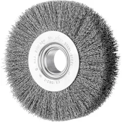 Rundbürste breit ungezopft RBU Ø125x28xvariable Bohrung Stahl-Draht-Ø0,30 Schleifbock