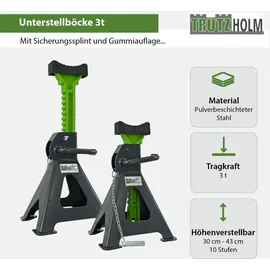 Trutzholm Unterstellbock Stahl 300-430 mm grün 3 Tonnen