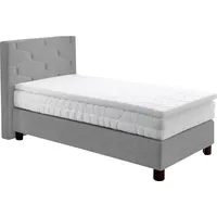 Westfalia Schlafkomfort Boxspringbett, grau, B:135cm L:210cm, Bezug: 80% Baumwolle/20%