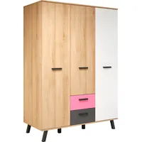 trendteam Kleiderschrank »Mats«, Front teilweise wechselbar - Rosa oder Blau braun