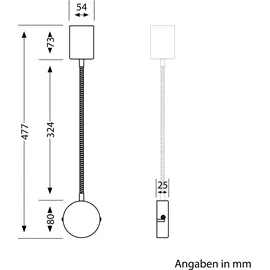 ledscom.de Leselampe WAIKA mit Schwanenhals, Stecker, Schalter schwarz matt, inkl. GU10 LED Lampe 450lm LED GU10 Lampe, warm-weiß