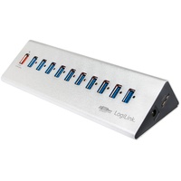 Logilink UA0229 USB 3.0 Hub - 1x Schnell-Ladeport mit Smart IC / LED Anzeige / Überspannungsschutz, für Windows & MAC OS