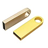 Pendrive, USB-Stick, Metall, 32 GB, 64 GB, 128 GB, externer Speicher, wasserdicht, PC LAPTOP NOTEBOOC AUTO A001 (32 GB, Gold)