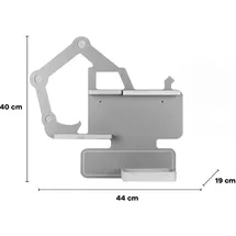 BOARTI Kinderregal Bagger 44 x 19 x 39 cm Holz