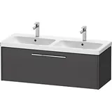 Duravit D-Code Doppel-Waschtischunterschrank DC4669010490000 Griff Chrom, Graphit Matt, Wandhängend, Auszug 1, 1184x400x460 mm