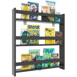 VCM Kinderregal Kidos 70 x 80 x 10 cm Holz schwarz