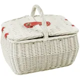 Adam Schmidt Picknickkorb rechteckig, weiß, T 41cm x B 29cm x H 23/35cm