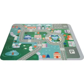 Kruzzel Spielset Puzzlematte Holzbausteine mit Buchstaben und Ziffern Fahrzeuge Figuren Sortierspielzeug 19159