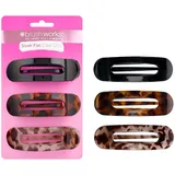 Brushworks Sleek Flat Claw Clips 3 Pack – Comfortable Hair Clips with Flat Design for Lean-Back Comfort, Strong Grip Claw Clips for Thick Hair – Vegan & Cruelty-Free Hair Accessories