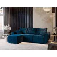 Masseno Ecksofa MADISON mit Schlaffunktion L-Form, Sofa mit Bettkasten, Wohnzimmersofa, Couch, Soffa, Bettsofa, Couchgarnitur- Blau, KRONOS 09 - Blau