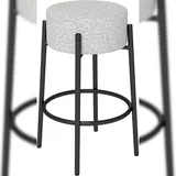 Costway Barhocker rund gepolstert Sitzhöhe 68 cm Grau