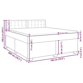 vidaXL Boxspringbett 180 x 200 cm Grau