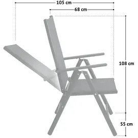 Svita Gartenstuhl 57 x 57 x 108 cm schwarz 2 St.