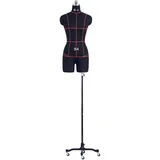 sdneNest Weibliche Schneiderpuppe auf Rädern zum Nähen von Kleidung, Übergröße, Torso-Körper mit Ständer, verstellbare Damen-Kleidform, Schneiderpuppe, schöne Landschaft, Schwarz, XX
