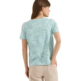 Cecil Kurzarmshirt Blätterprint Blau M